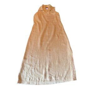 Dare to Dress Mustard Sleeveless Linen Midi Dress Size 7